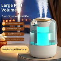 Nouvel humidificateur et diffuseur d'air de bureau en plastique de 42 L à grande capacité, alimenté par USB, avec forte production de brume et éclairage d'ambiance pour chambre et maison