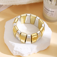 Bracelet personnalisé haut de gamme en plastique à motif spirale pour femme, large, doré et argenté, entrelacé, style mode