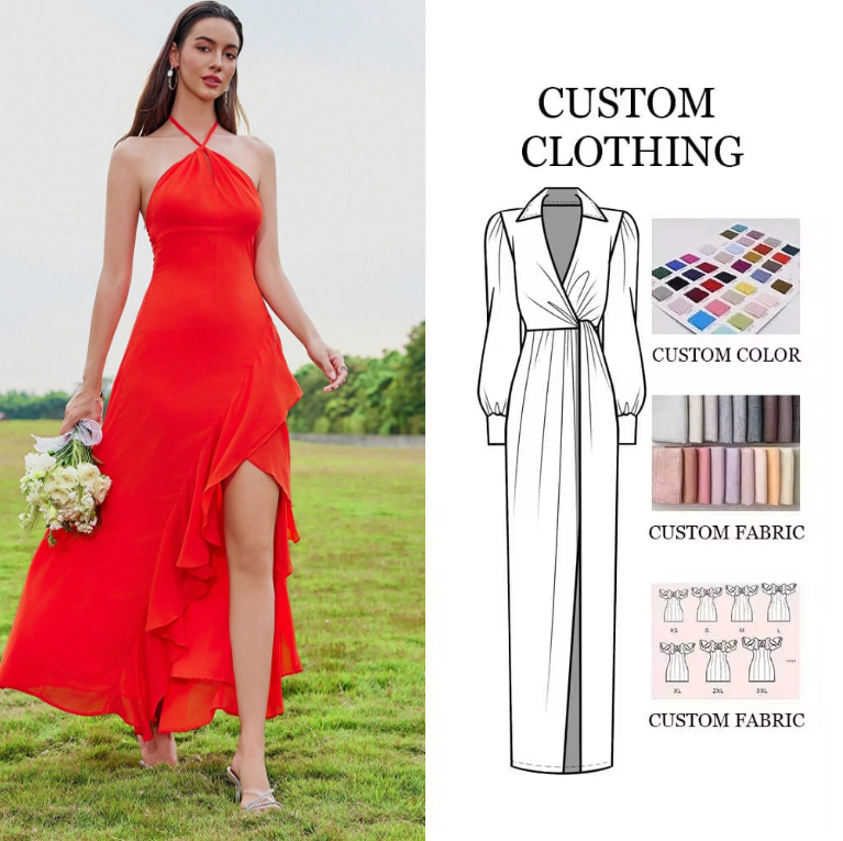 【送料&関税込】MSGM Flared Long Dress D&M Fashion Ladies Elegant Long Dresses - Solid Color Slip