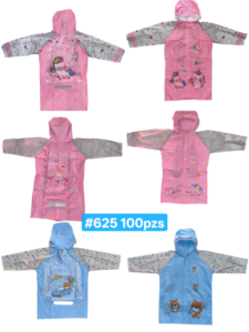 Impermeabile per bambini con tasca posteriore in stile cartone animato per uso esterno, materiale in PVC, impermeabile per una sola persona - Product Image 1