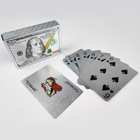 Cartes à jouer en plastique argentées de luxe personnalisées de haute qualité Thriwa avec logo personnalisé et boîte sur mesure