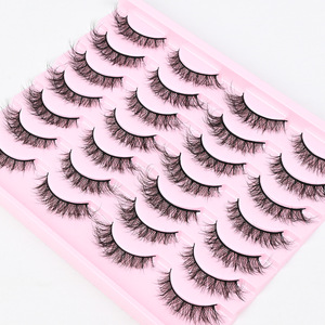 14 paires de faux cils épais et bouclés, effet 3D naturel, cils monobloc, style européen et américain - Product Image 4