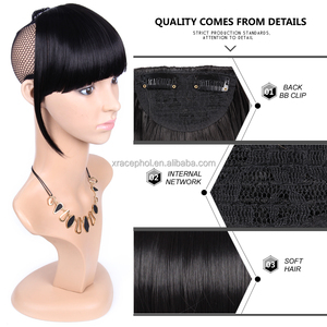 Clip trong bangs Fringe tổng hợp tóc bang clip trong phần mở rộng tóc clip trên bangs với những ngôi đền cho phụ nữ - Product Image 5