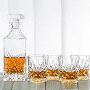 Ensemble de carafe à whisky de luxe 5 pièces avec 4 verres, carafe à liqueur en cristal élégant à coupe diamant pour le bourbon, le <span class=keywords><strong>vin</strong></span>, le bar à domicile, boîte cadeau - Product Image 3