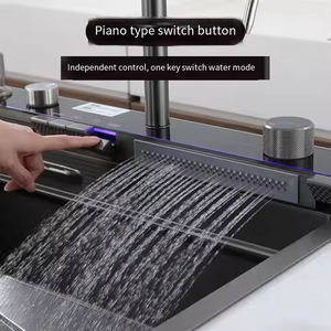 Nouveau Robinet de Lave-Vaisselle Multifonction Personnalisé <span class=keywords><strong>Noir</strong></span> Mat en Acier Inoxydable pour Évier de Cuisine avec Valve en Laiton, Évier Intelligent - Product Image 4