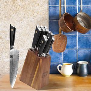 Ensemble de 7 couteaux japonais en acier Damas <span class=keywords><strong>SHAN</strong></span> <span class=keywords><strong>ZU</strong></span>, <span class=keywords><strong>couteau</strong></span> de chef professionnel en acier VG10, super acier avec manche en G10 - Product Image 4