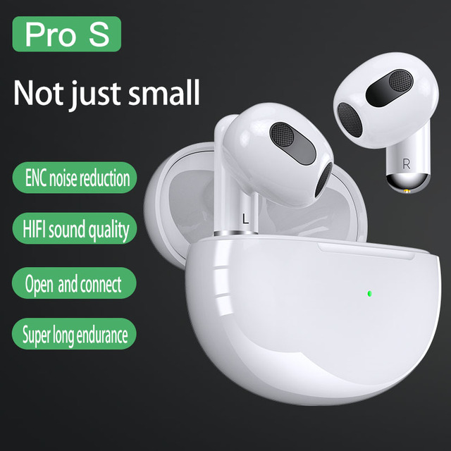 OEM True Wireless BT TWS Earphones Waterproof Noise Cancelling Earbuds Headphone With Charging Case Pro S
