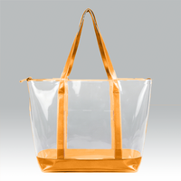 Sac fourre-tout en PVC transparent coloré personnalisable, imperméable, avec fermeture éclair, motif géométrique, haute qualité, multifonctionnel, portable