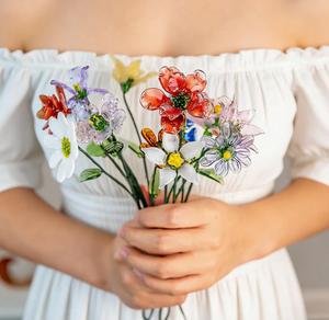 Ramo de Flores de Nacimiento Personalizado en Vidrio Soplado a Mano, Regalo de Flores de Primavera para Mamá, Regalos Creativos de Vidrio, Decoración para el Hogar - Product Image 3