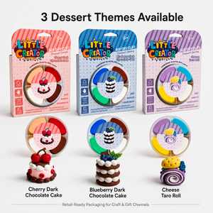 ชุดดินปั้นแห้งเร็ว Dessert Series 4 สี พร้อมถ้วย บรรจุภัณฑ์แบบแขวน สำหรับเด็ก ทำเอง ของขวัญ งานฝีมือ รับผลิตตามแบบ OEM ขายส่ง - Product Image 1