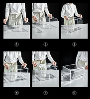 Boîte à Chaussures en Acrylique Transparent Lavinia, Bac de Rangement pour Chaussures à Façade Rabattable Transparente, Tiroirs Magnétiques, Bacs Injectés en PE Empilables pour Baskets en PP