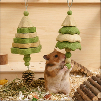Bol d'alimentation à mâcher en poudre d'herbe Three Little Trees pour hamster, hamster syrien, décoration de cage forestière