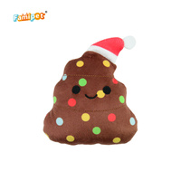 Jouet en peluche pour chien Famipet, nouveau design personnalisé en forme de crotte de Noël, mignon, doux, à effet froissé et couineur