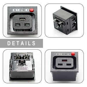 IEC320 C19 PDU Toma de corriente Tipo hembra Botón pulsador con conector IEC bloqueable 20A Aplicación industrial 16A Corriente nominal - Product Image 6