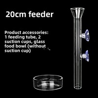 Tube d'alimentation en verre haute définition avec plateau à crevettes pour aquariums de poissons et de crevettes - Distributeur de nourriture pour aquarium