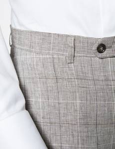 Pantaloni da uomo personalizzati di fabbrica in <span class=keywords><strong>lino</strong></span> scozzese blu Slim Fit Casual alla moda formali tasche posteriori da lavoro da ufficio pantaloni da uomo - Product Image 5