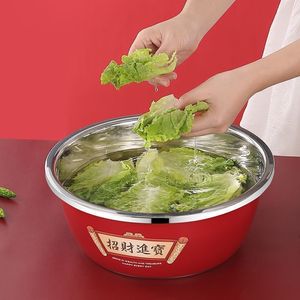 Bol de cuisson multifonctionnel en acier inoxydable 30 cm avec égouttoir pour légumes et riz – Cadeau idéal pour le Nouvel An chinois - Product Image 1