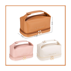 <span class=keywords><strong>ISEN</strong></span>, superventas, estilo coreano, bolsa de maquillaje de cuero PU para mujer, gran capacidad, portátil, con cremallera, bolsa de cosméticos de moda para damas - Product Image 2