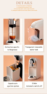 Cafeteras Automáticas de 2 Botones, <span class=keywords><strong>Cafetera</strong></span> de Cápsulas Ese de 19 Bares <span class=keywords><strong>con</strong></span> Espumador de <span class=keywords><strong>Leche</strong></span> - Product Image 2