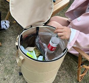 Sac à déchets de jardin en Oxford robuste, seau escamotable, sac à feuilles réutilisable, support pour sac de jardin, sac à déchets pour pelouse, piscine, jardin, camping - Product Image 3