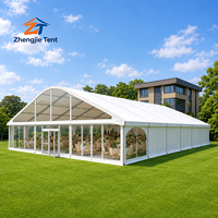 Tente Arcum en Verre Transparent avec Structure en Aluminium Robuste, Parois Panoramiques en PVC pour Expositions Extérieures, Salons Commerciaux, Mariages, Fêtes et Événements