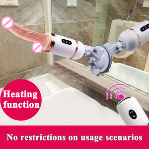 Vibratore Realistico Portatile con Spinta Automatica, Massaggiatore <span class=keywords><strong>Dildo</strong></span> in Silicone con Impugnatura e Ventosa per Donne - Product Image 2