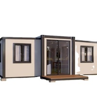 Maison conteneur préfabriquée moderne, respirante, pliable et extensible à faible coût, construction en panneaux sandwich pour usage commercial