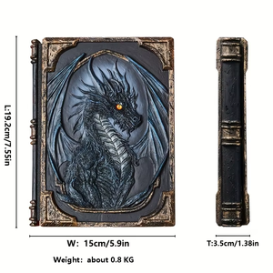 Cuaderno de Resina A5 con Grabado de Dragón, Diario de Tapa Dura de Fantasía Gótica, Regalo Vintage para Hombres y Mujeres - Product Image 3
