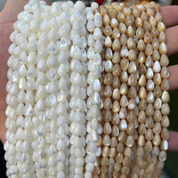 Vente en gros de coquillages blancs en forme de goutte d'eau, perles naturelles en nacre pour la fabrication de bijoux