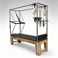 MJD M201A Cadillac Reformer Pilates Bed en Bois de Chêne pour Usage Domestique et Commercial, Entraînement de Yoga, Fitness, Musculation, Boîte en Bois