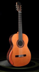Guitare classique professionnelle Gekae K-1603 de haute qualité tout solide avec accoudoir et étui rigide touche en ébène - Product Image 2