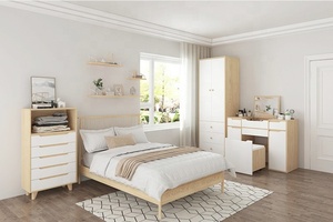 Modern Bedroom <strong>Corner</strong> White Oak <strong>Makeup</strong> Storage Vanity <strong>Table</strong> with Flip Mirror Multi-functional Dressing <strong>Table</strong> - Product Image 4