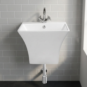 Modern Ceramic Wall Hung Wash Basin Single Hole Bathroom Hand Wash Sink for Hospital Mall Villa Projects Wholesale - Product Image 1