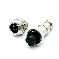 Connecteur d'aviation Soulin GX12-4 broches mâle/femelle avec contact en laiton 12MM 4 broches IP68 pour usage automobile, borne PC