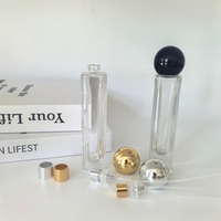 Bouteilles de parfum en verre transparentes cylindriques fines et hautes de 30 ml, vides, avec vaporisateurs à pression, pour diffuseur à bâtonnets – Vente en gros