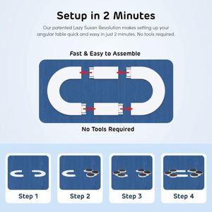 Maxfree Plateau de table rotatif portable en plastique Lazy Susan pour repas - Product Image 3