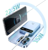 Power Bank Magnetik Nirkabel 22.5W Pengisian Cepat, Power Bank Portabel Mendukung Pengisian Daya untuk Ponsel, Jam Tangan, dan Headphone