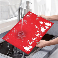 Sets de table en feutre lavables 12 pièces sous-verre de Noël