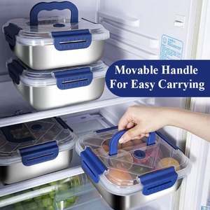 Caja de Acero Inoxidable para Mantener la Frescura con Tapa, Contenedor de Almacenamiento Doméstico, Apto para Picnics, Refrigeración de Frutas, Fiestas en la Cocina - Product Image 3