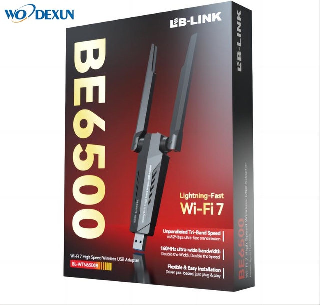 BL-WTN6500B Driver-Free Wireless Network Card WiFi7 Tri-Band 5G 10/100/1000Mbps Ethernet Desktop Computer Notebook USB Stock