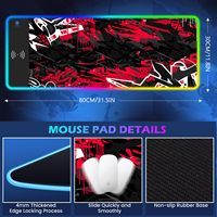 PC ordinateur tapis de souris de jeu Gamer chargeur sans fil tapis de souris de charge sans fil tapis de souris de jeu RGB coussin Surface pour le bureau