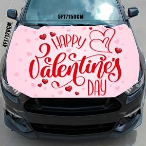 Vente en gros 120x150cm Couverture de capot de moteur de <span class=keywords><strong>voiture</strong></span> durable et résistante à l'usure Conception de la Saint-Valentin Housses de capot de <span class=keywords><strong>voiture</strong></span> colorées - Product Image 2