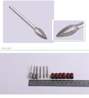Lot de 6 embouts de ponçage pour machine à ongles, avec étui, pour le polissage et le façonnage des ongles en gel NAD001