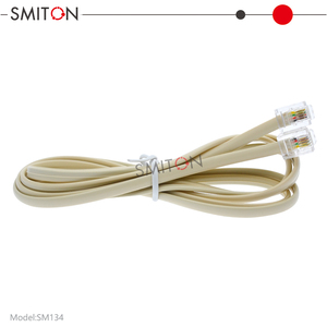 <span class=keywords><strong>Cable</strong></span> Telefónico Plano de <span class=keywords><strong>4</strong></span> <span class=keywords><strong>Hilos</strong></span> para Interiores con Conector RJ11 de 6 Pines 6P4C para Comunicación - Product Image 6
