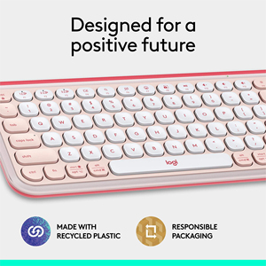 Clavier miniature <span class=keywords><strong>Logitech</strong></span> POP Icon Keys en plastique rose, compact, à profil bas, touches personnalisées pour <span class=keywords><strong>PC</strong></span>, Mac, ordinateur <span class=keywords><strong>portable</strong></span>, bureau, maison - Product Image 5