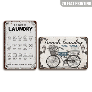 French <strong>Laundry</strong> Paris France Vintage Metal <strong>Sign</strong> With Bicycle and Flowers for Farmhouse <strong>Laundry</strong> Room - Product Image 4