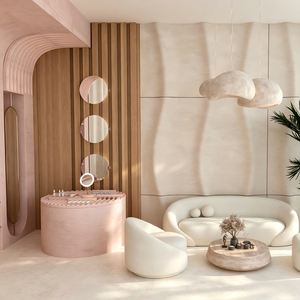 Diseño de Interiores Llave en Mano para Salón de Belleza Profesional, Mobiliario Personalizado, Divisiones Curvas, Estaciones de Estilismo con LED - Product Image 5