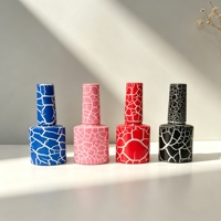 Flacon de vernis à ongles en gel craquelé de forme plate, 8,5 ml, flacon vide en verre pour vernis à ongles, pinceau standard