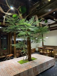 Arbre d'érable artificiel <span class=keywords><strong>en</strong></span> plumes japonaises, plante d'érable verte artificielle au toucher réel <span class=keywords><strong>en</strong></span> <span class=keywords><strong>pot</strong></span> pour la décoration de la maison, de l'hôtel, de la villa et du paysage - Product Image 5