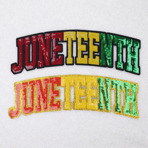 Venta caliente Black Lady Girl People Bordado Parche de lentejuelas Diseño personalizado Juneteenth Mes de la Historia Negra Hierro en parches de lazo - Product Image 3